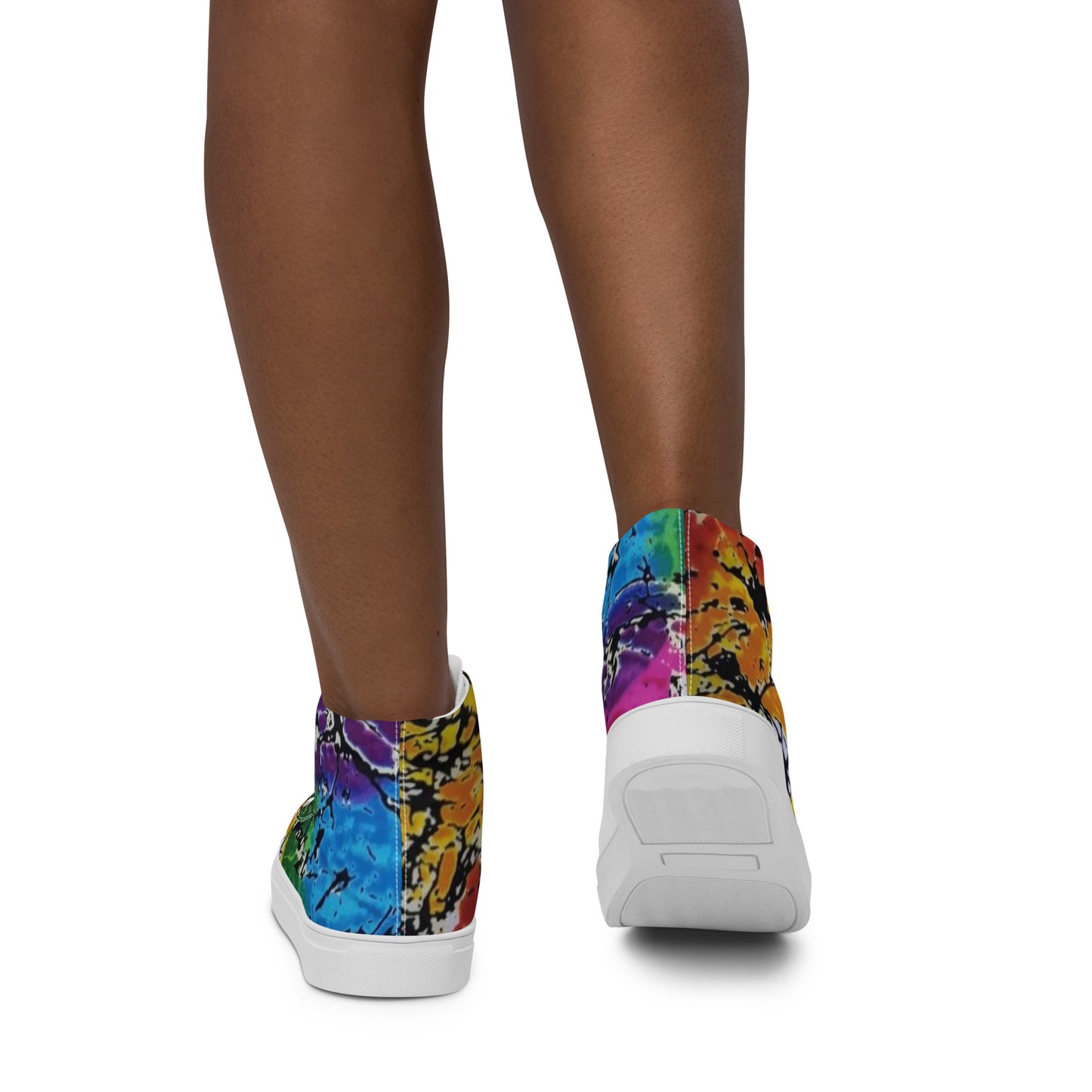 Multicolour Adire Ankara Women’s high top canvas shoes