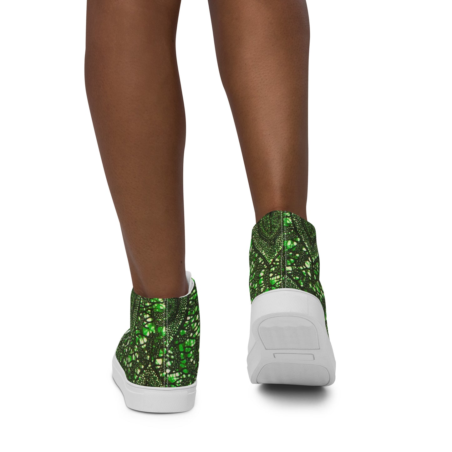 Green Peas Ankara Women’s high top canvas shoes