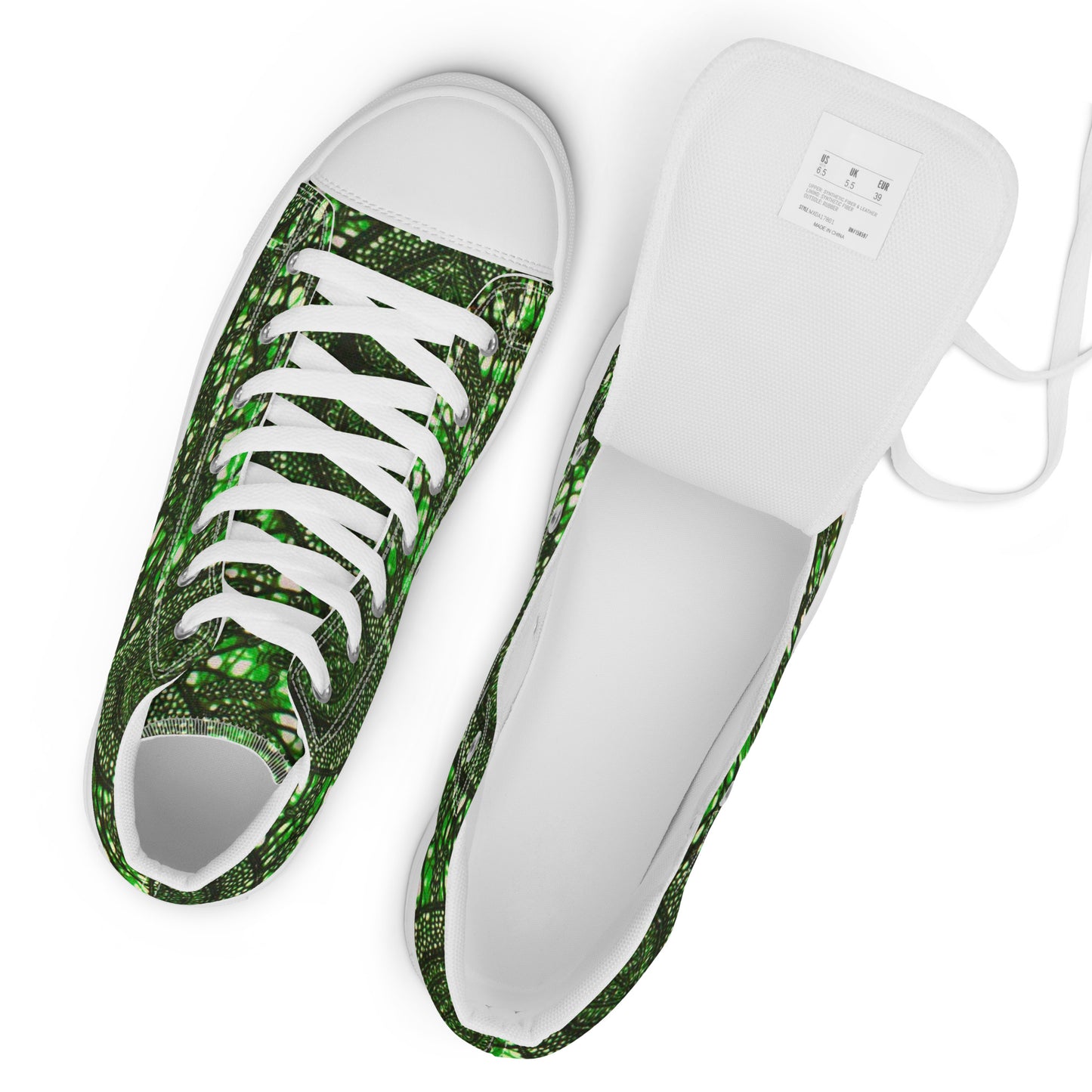 Green Peas Ankara Women’s high top canvas shoes