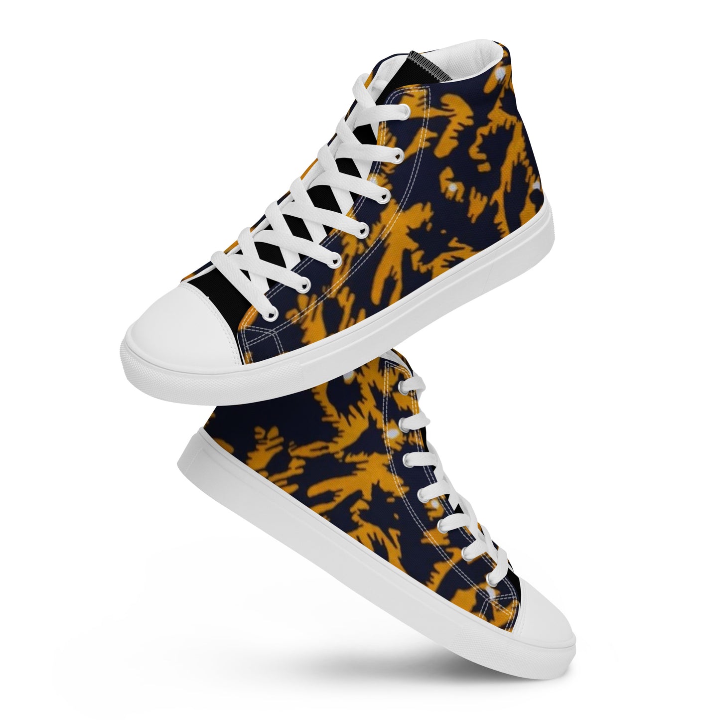 Yellow Leopard Ankara Women’s high top canvas shoes