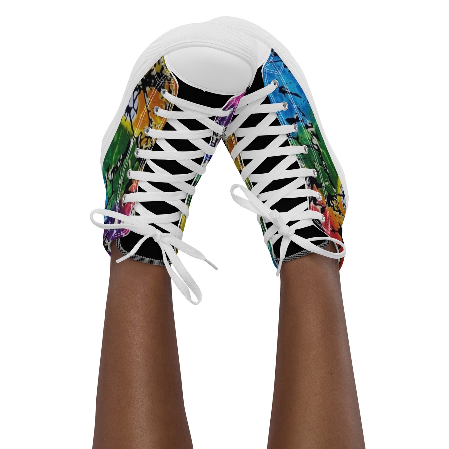 Multicolour Adire Ankara Women’s high top canvas shoes