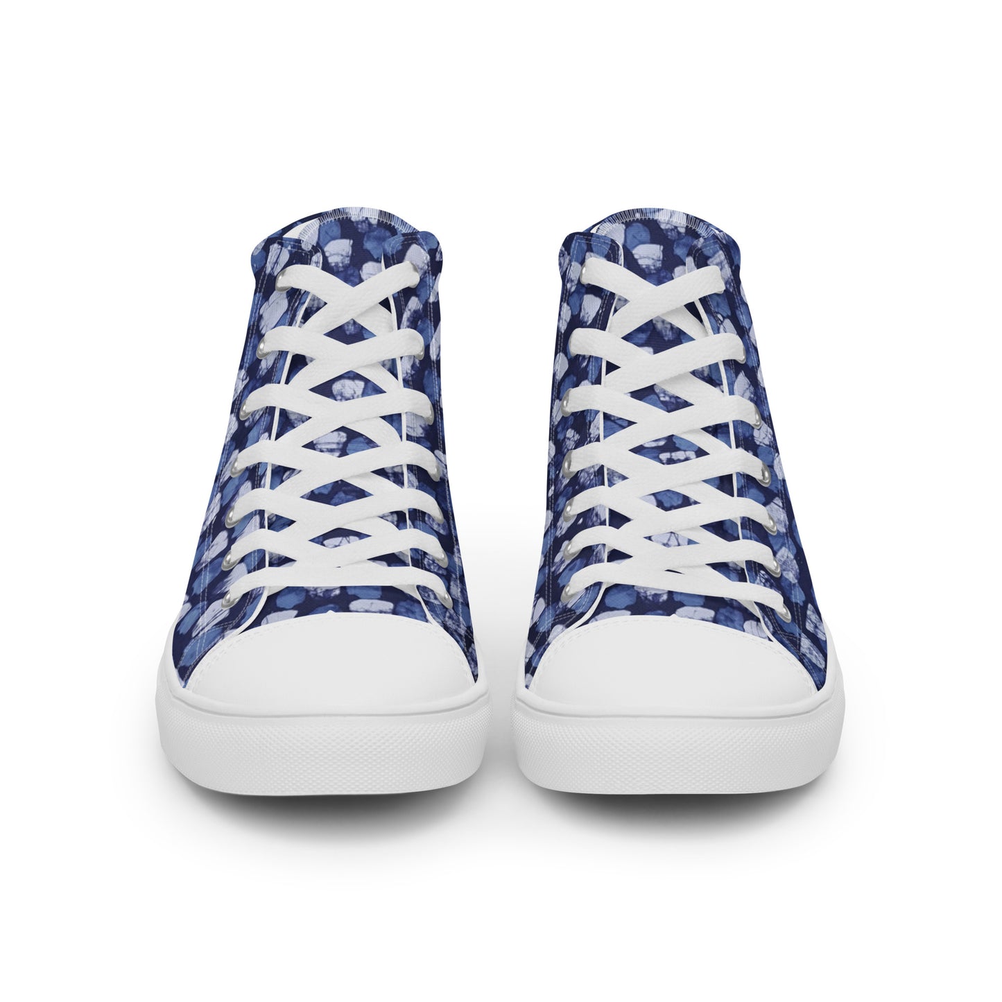 Blue Dotted Women’s high top canvas shoes