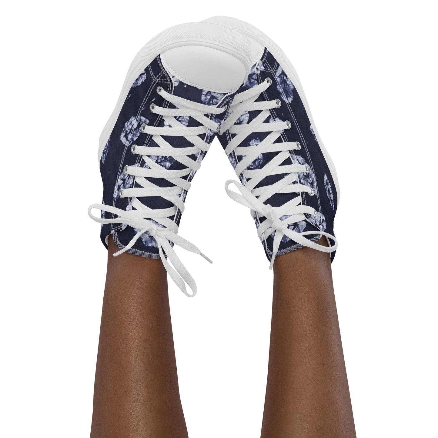 Indigo Leaf Women’s high top canvas shoes