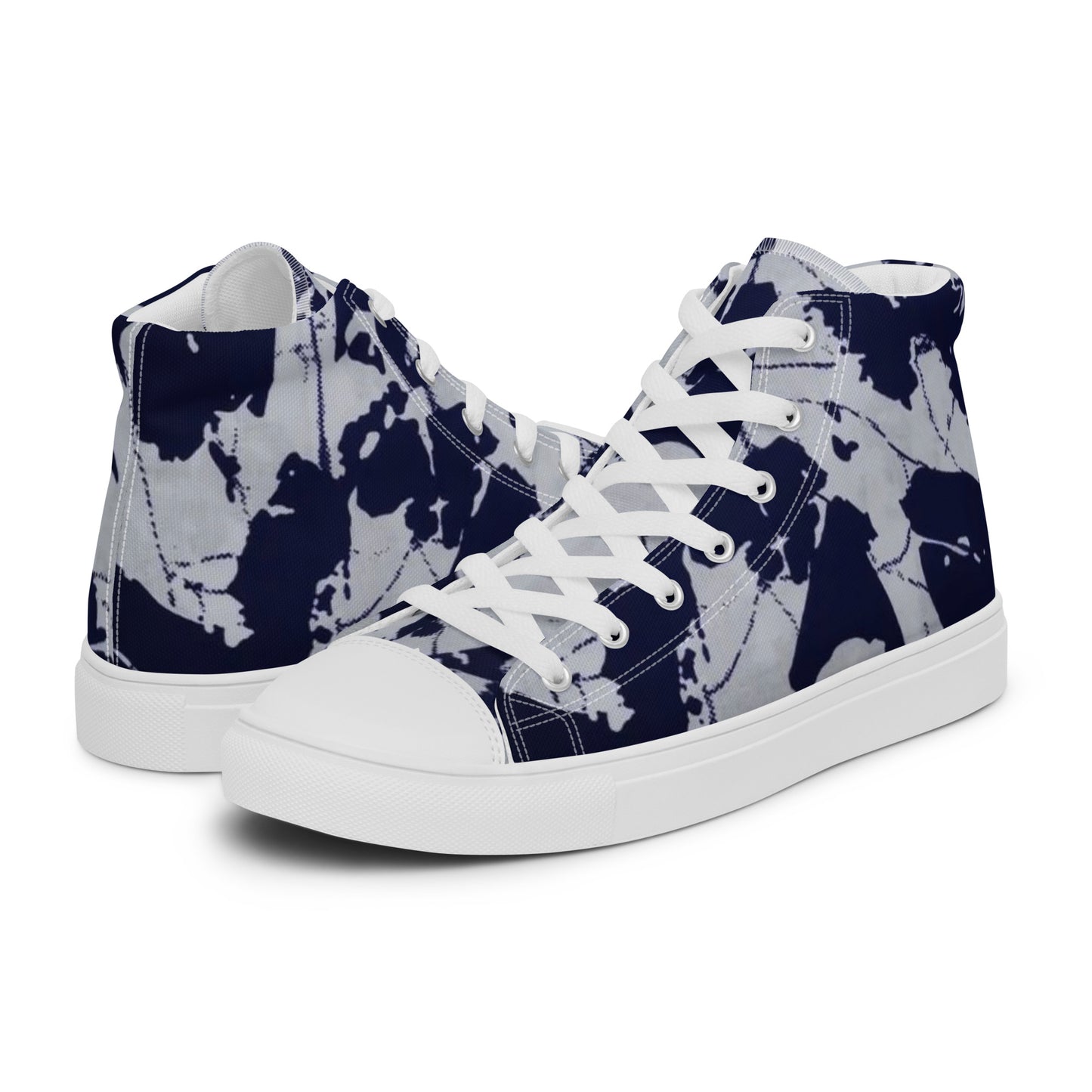 Indigo Adire Women’s high top canvas shoes