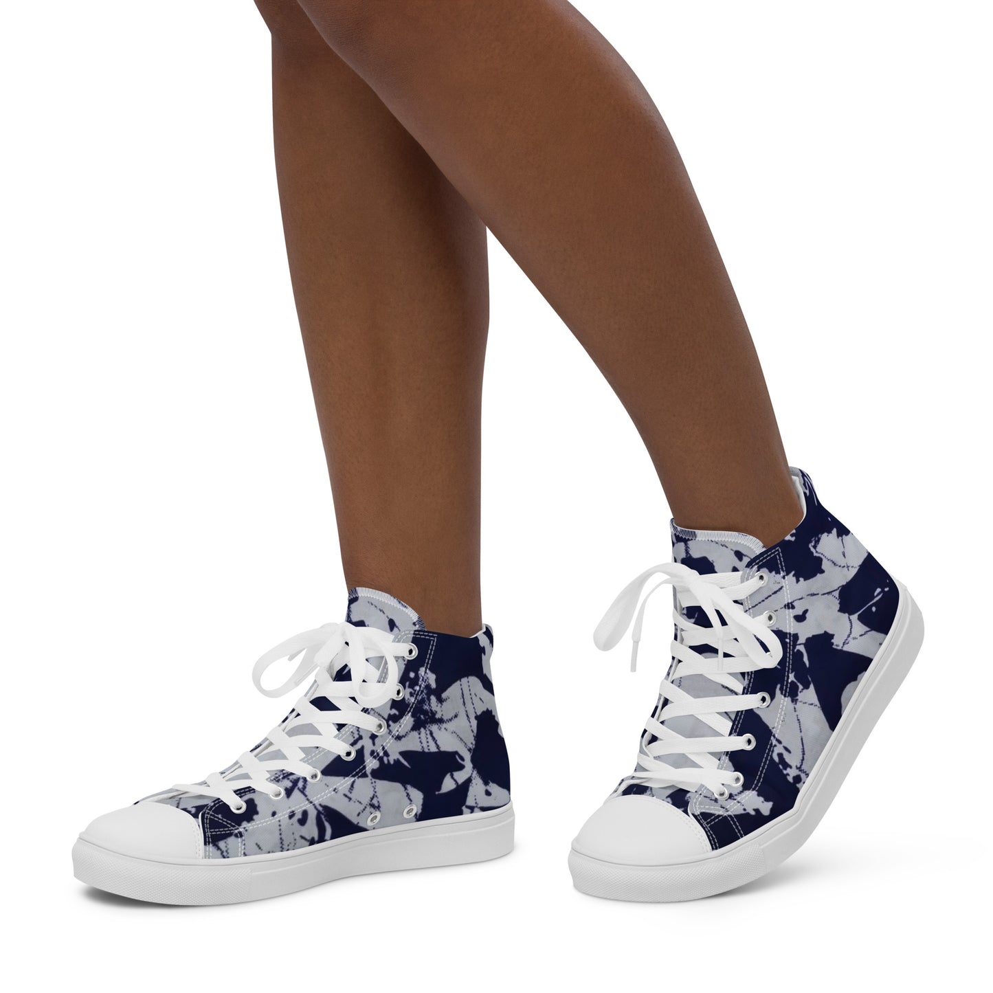 Indigo Adire Women’s high top canvas shoes