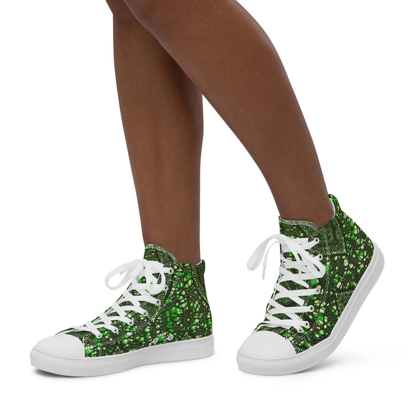 Green Peas Ankara Women’s high top canvas shoes