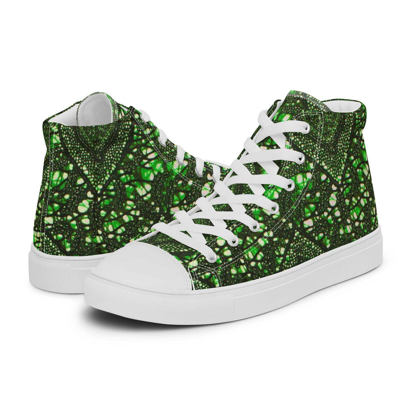 Green Peas Ankara Women’s high top canvas shoes