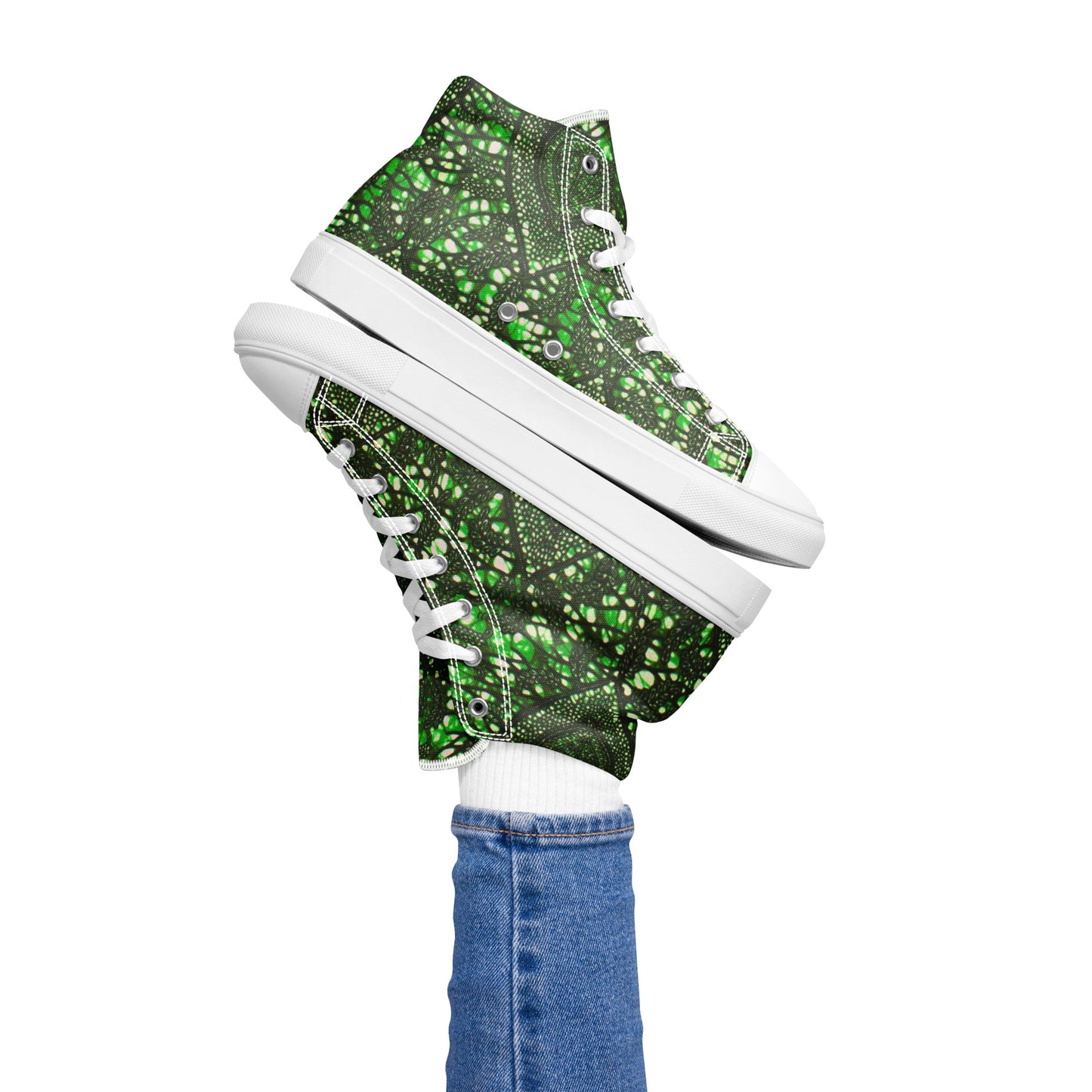 Green Peas Ankara Women’s high top canvas shoes