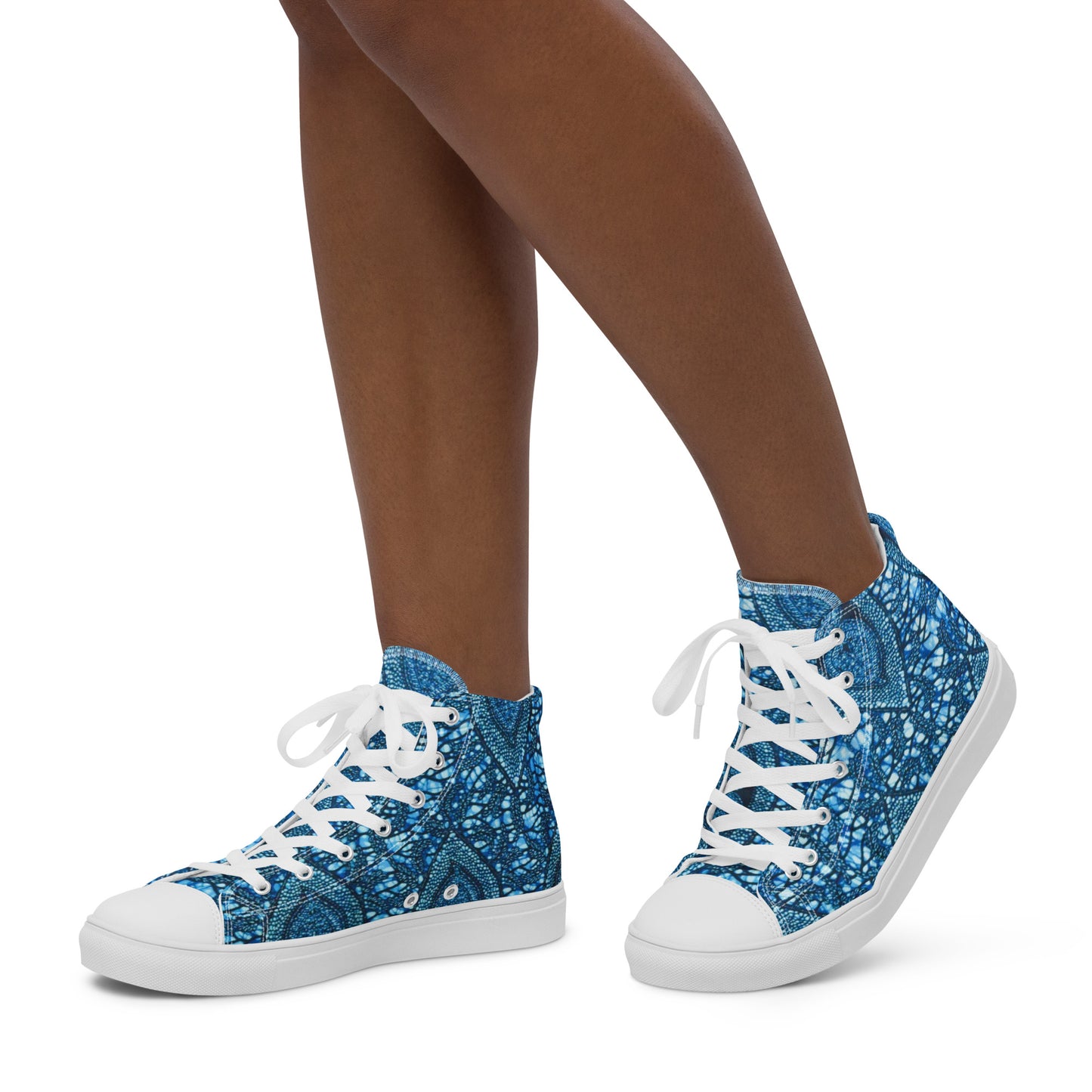 Blue Peas Ankara Women’s high top canvas shoes