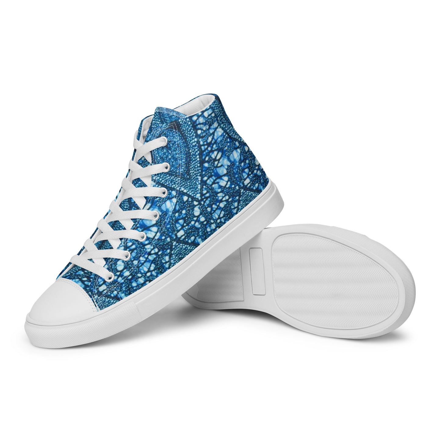 Blue Peas Ankara Women’s high top canvas shoes