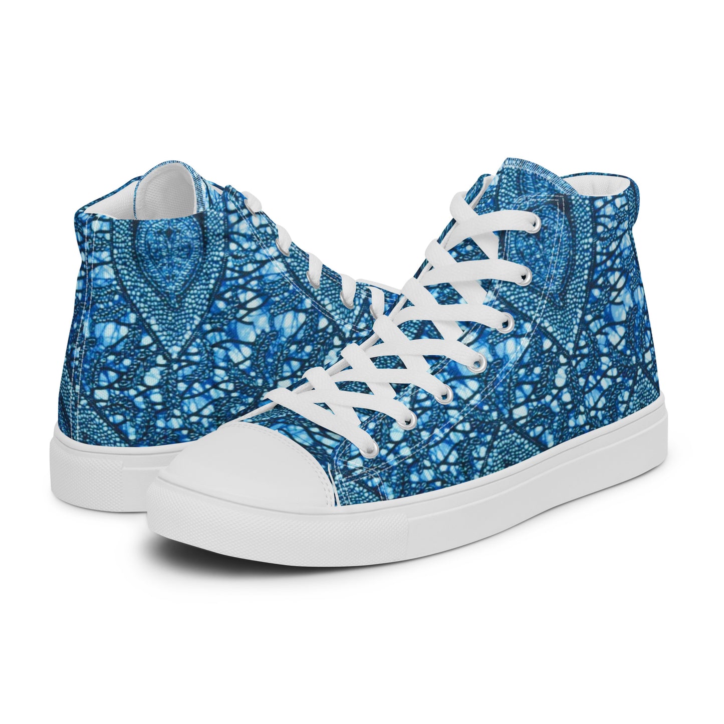 Blue Peas Ankara Women’s high top canvas shoes