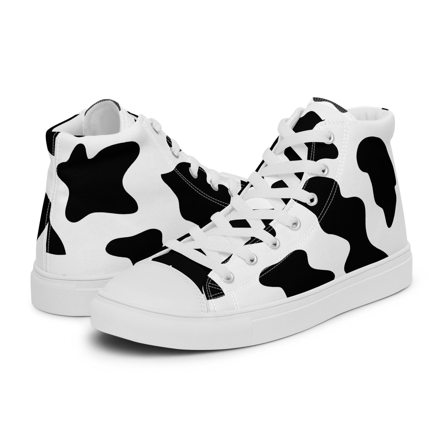 Cow Print Women’s high top canvas shoes