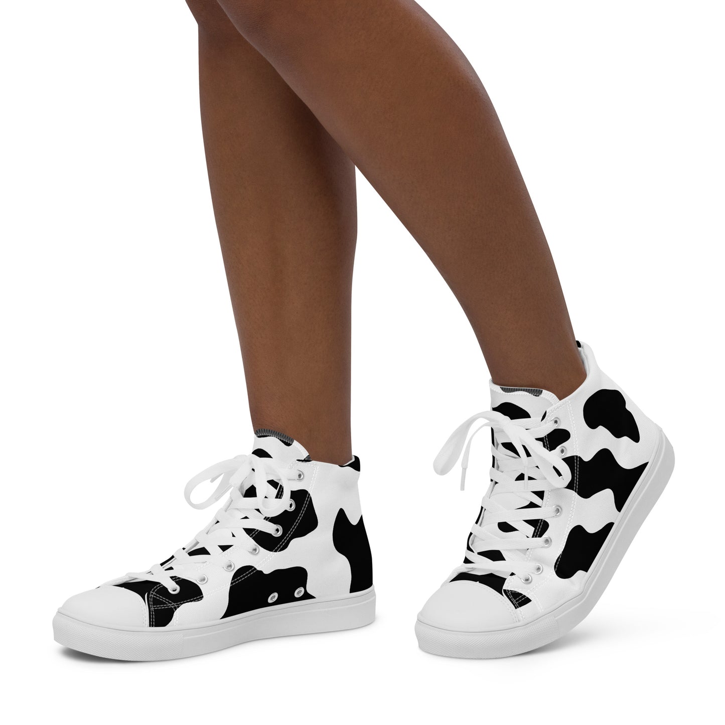 Cow Print Women’s high top canvas shoes