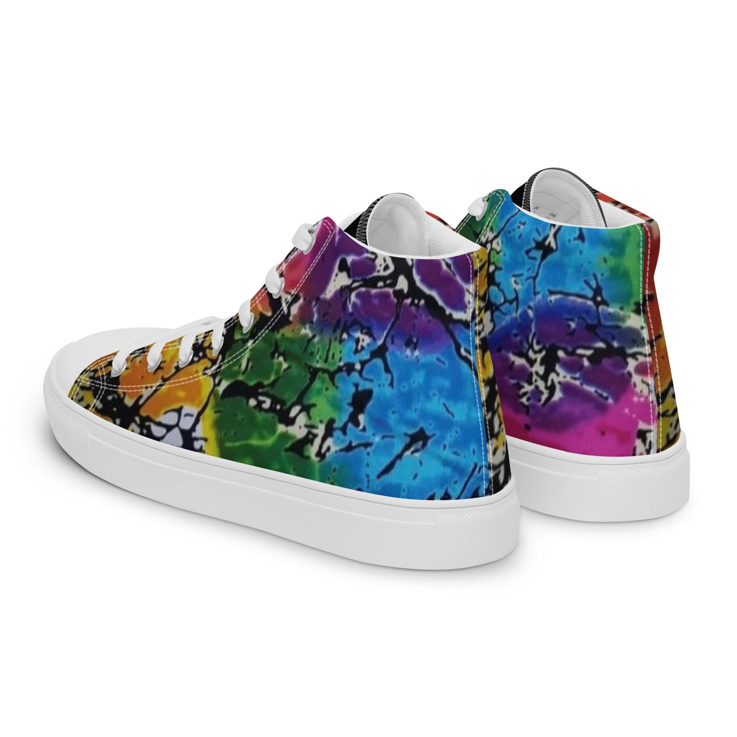 Multicolour Adire Ankara Women’s high top canvas shoes