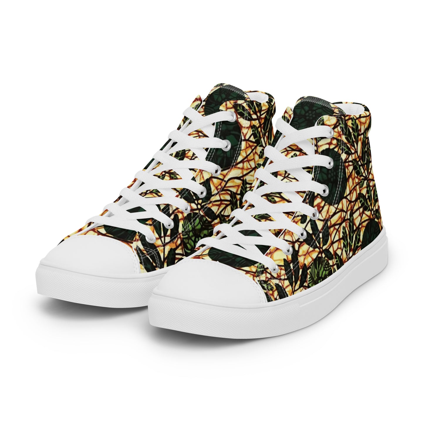 Green Leaf Wine Ankara Women’s high top canvas shoes