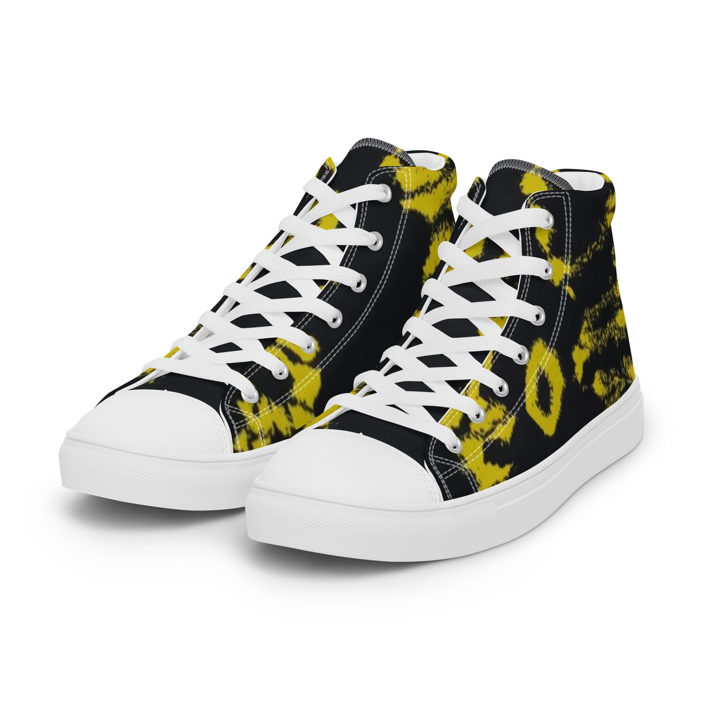 Yellow Adire Ankara Women’s high top canvas shoes