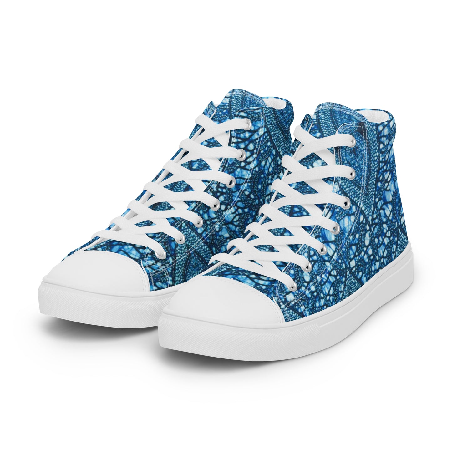 Blue Peas Ankara Women’s high top canvas shoes