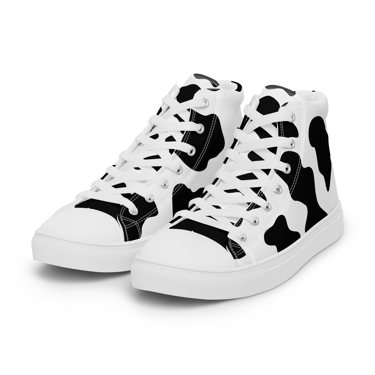 Cow Print Women’s high top canvas shoes