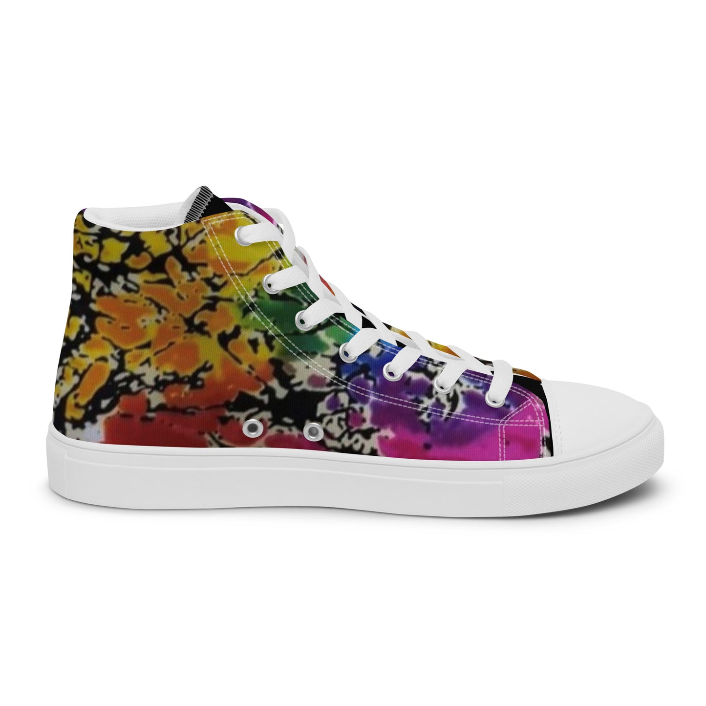 Multicolour Adire Ankara Women’s high top canvas shoes