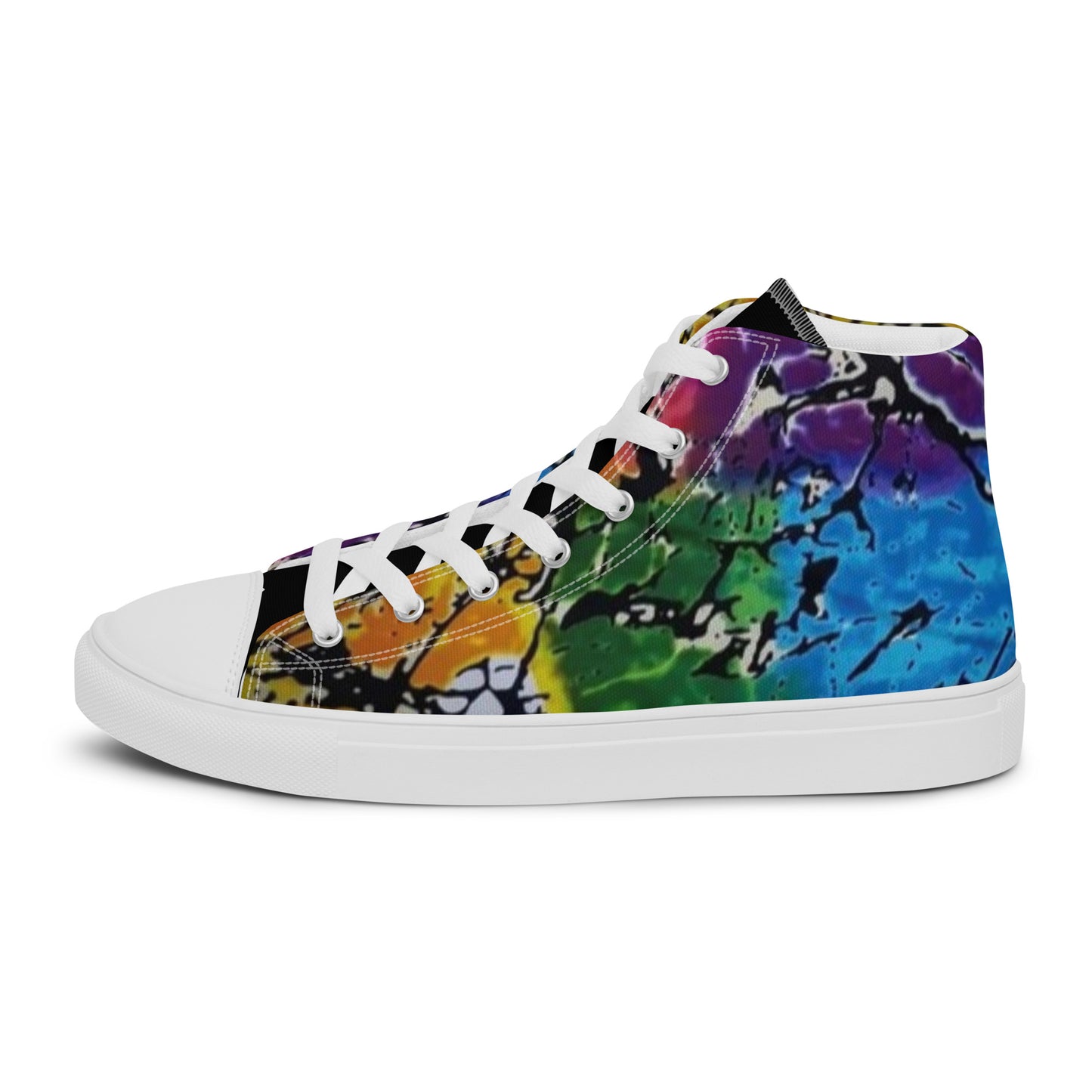 Multicolour Adire Ankara Women’s high top canvas shoes