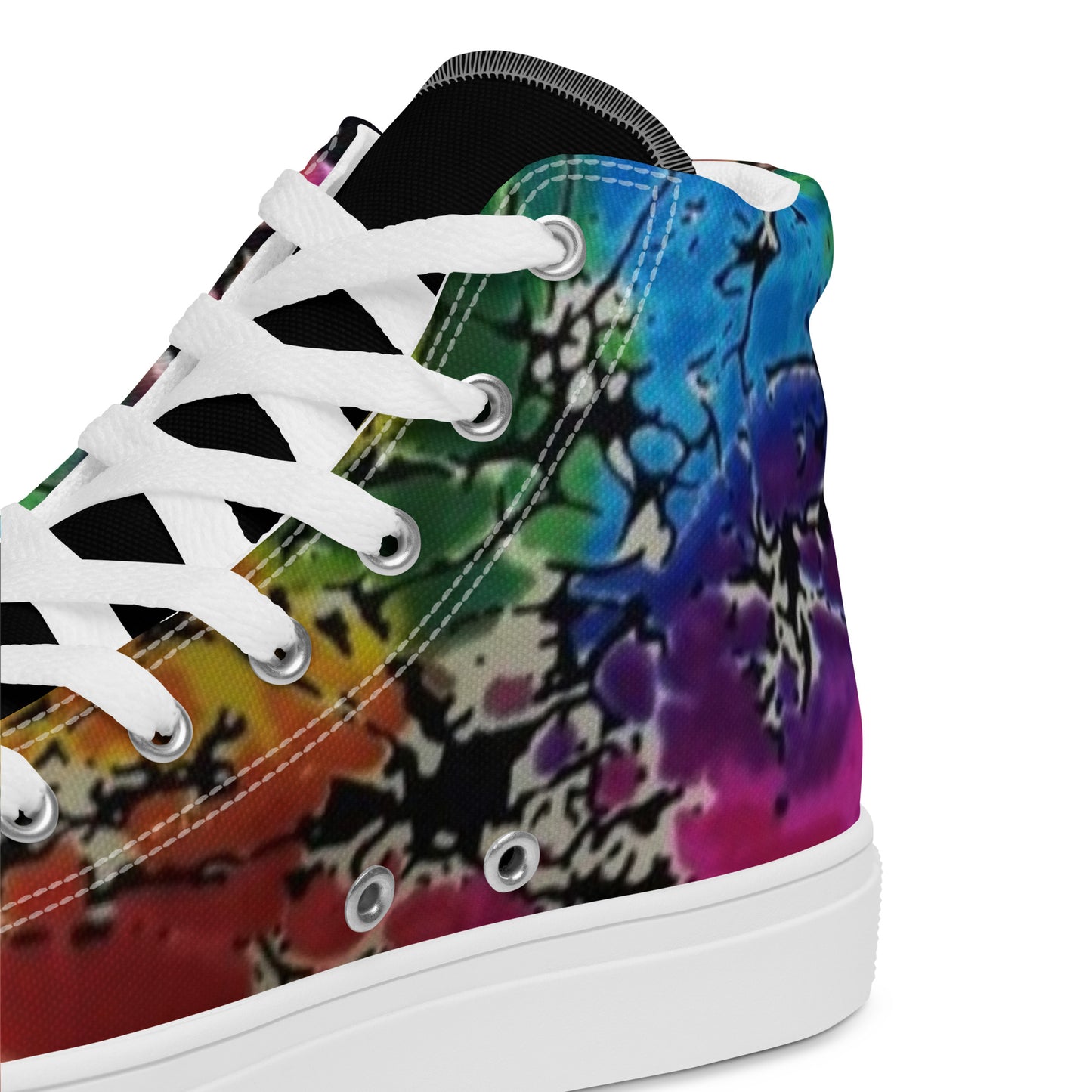 Multicolour Adire Ankara Women’s high top canvas shoes