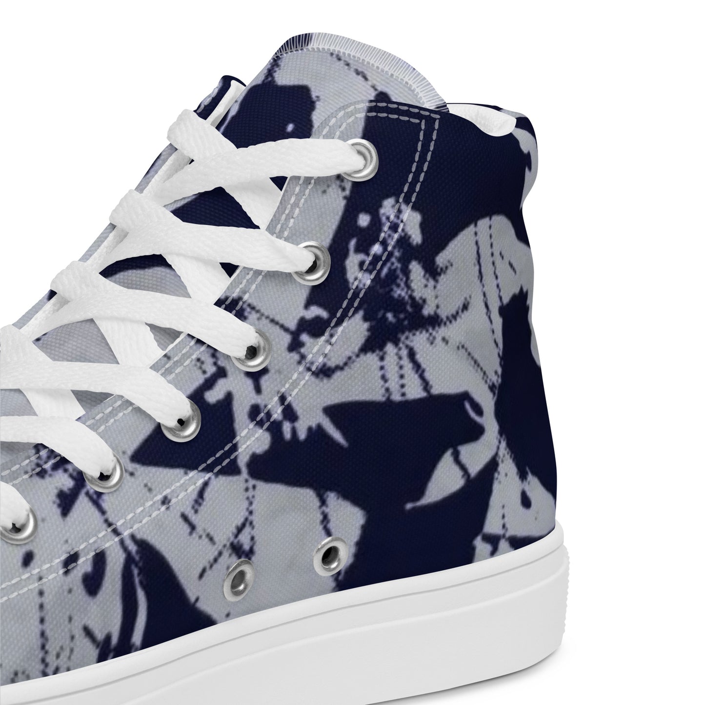 Indigo Adire Women’s high top canvas shoes