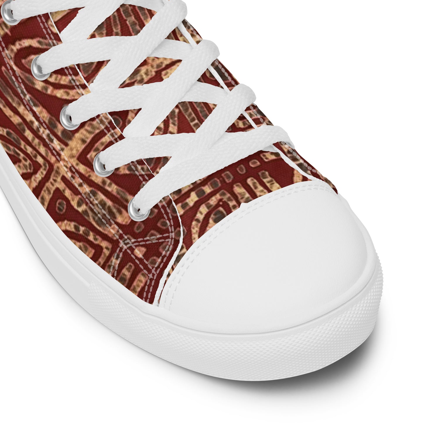 Copper And Gold Adire Women’s High Top Canvas Shoes