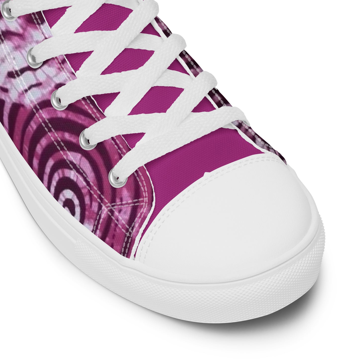 Pink Swirl Adire Women’s high top canvas shoes