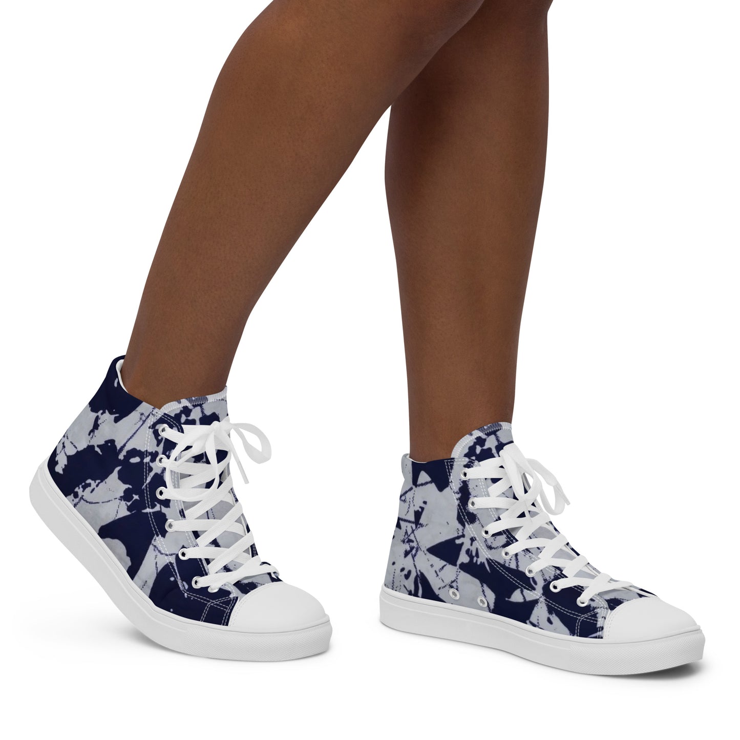 Indigo Adire Women’s high top canvas shoes