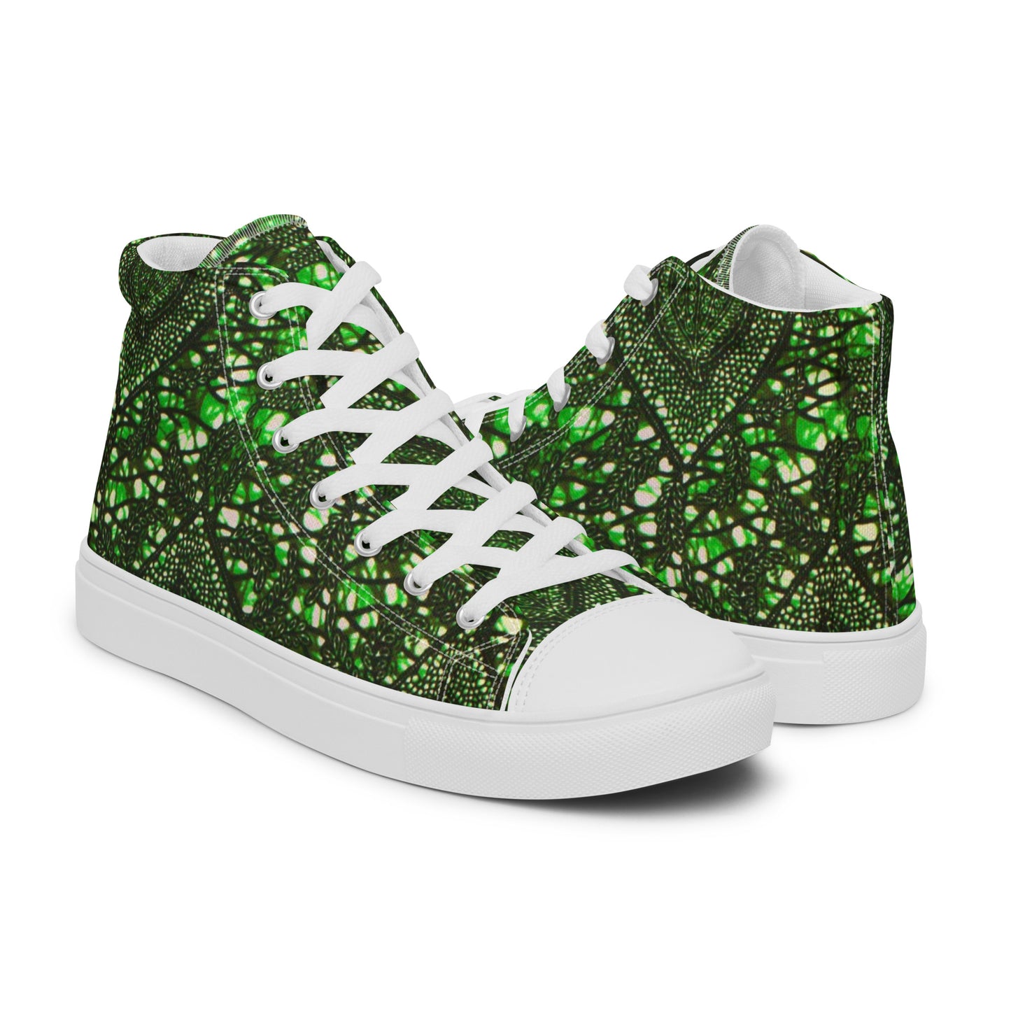 Green Peas Ankara Women’s high top canvas shoes