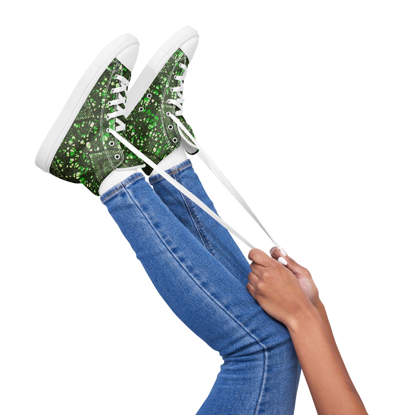 Green Peas Ankara Women’s high top canvas shoes