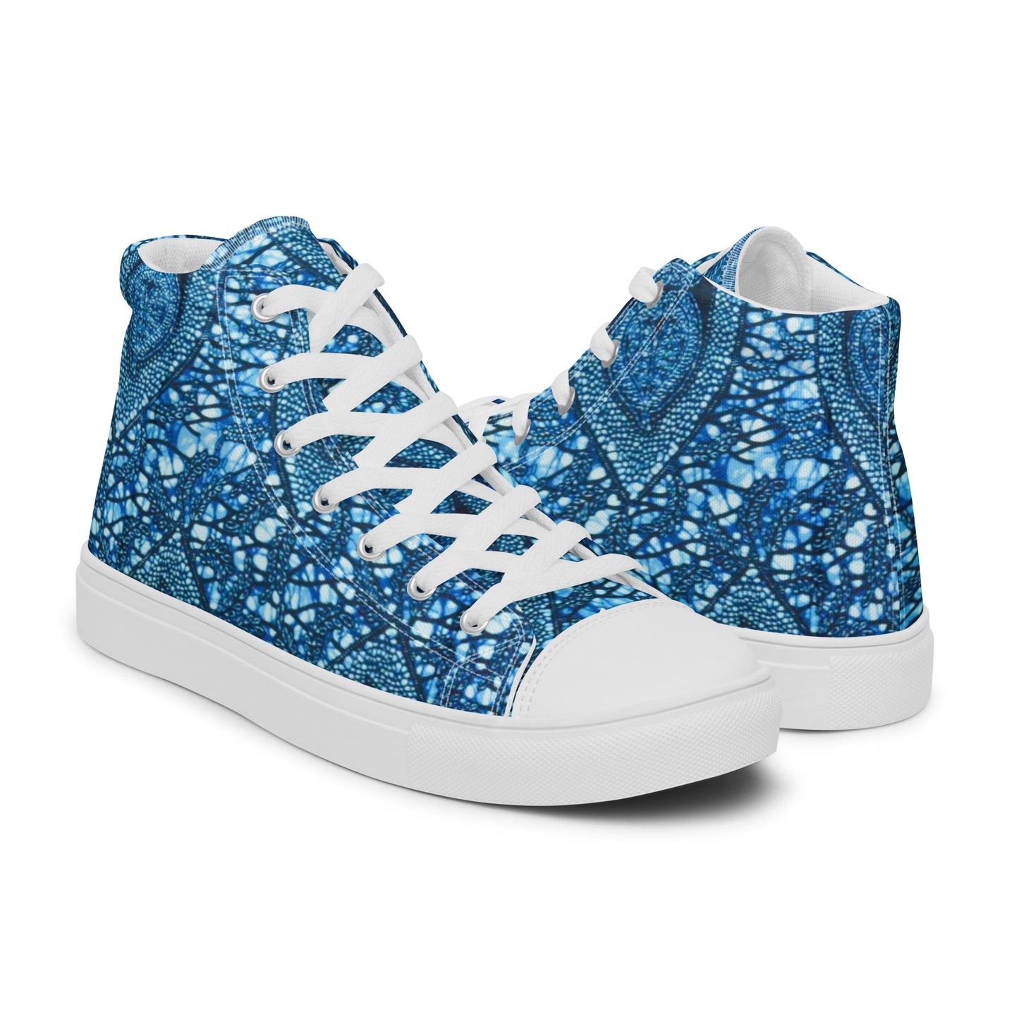 Blue Peas Ankara Women’s high top canvas shoes