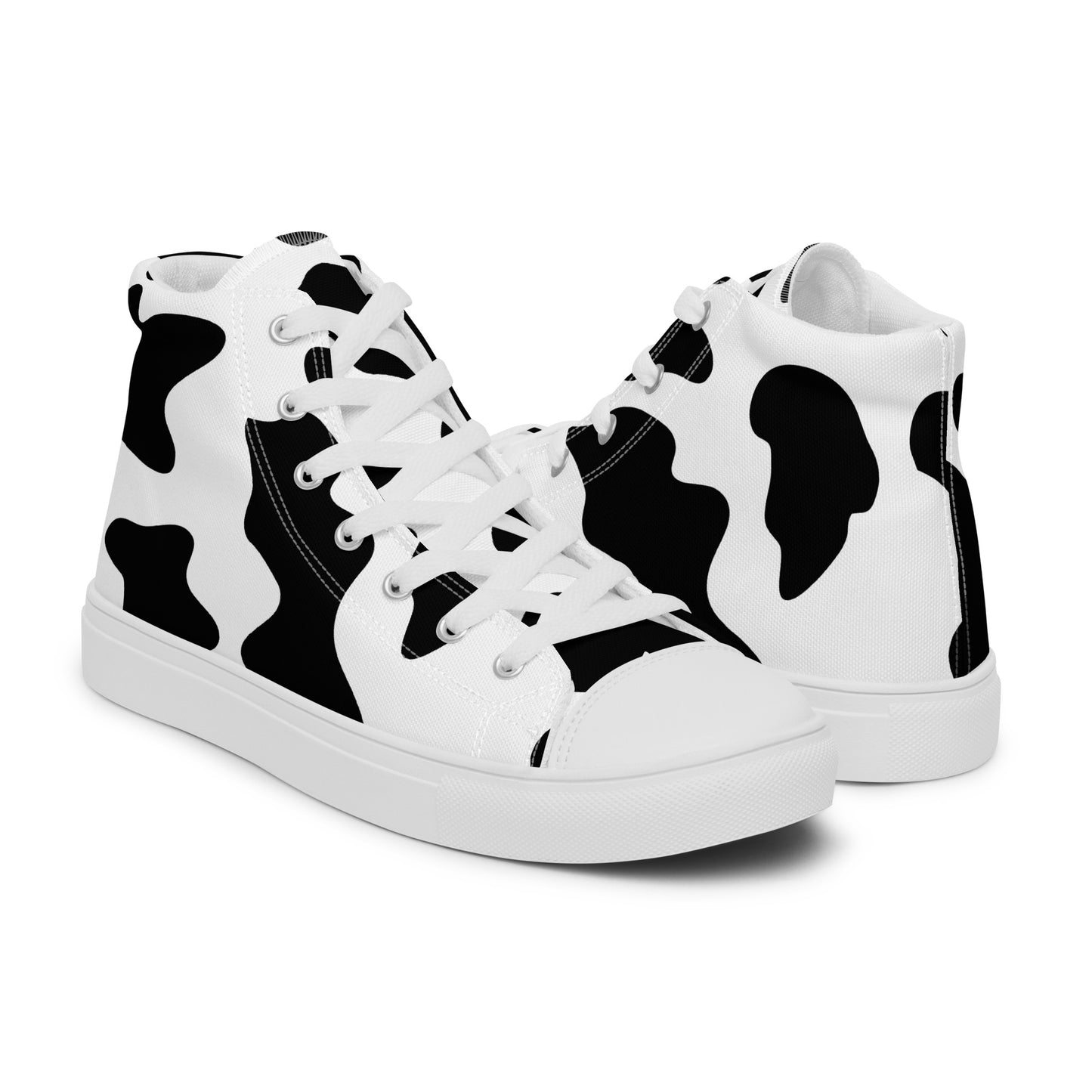 Cow Print Women’s high top canvas shoes