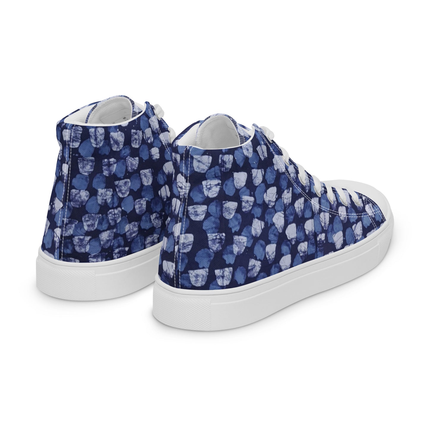 Blue Dotted Women’s high top canvas shoes