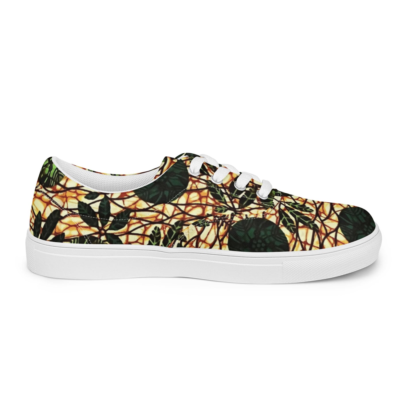 Green Leaf Wine Ankara Women’s lace-up canvas shoes