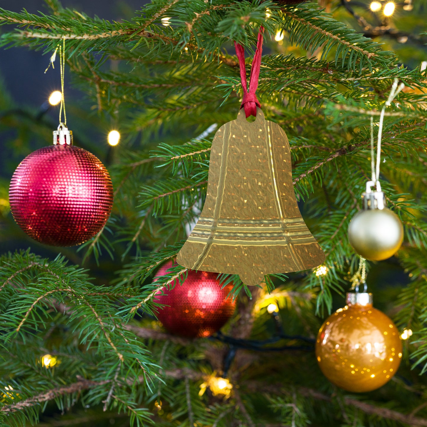 Christmas Bell Wooden Ornament