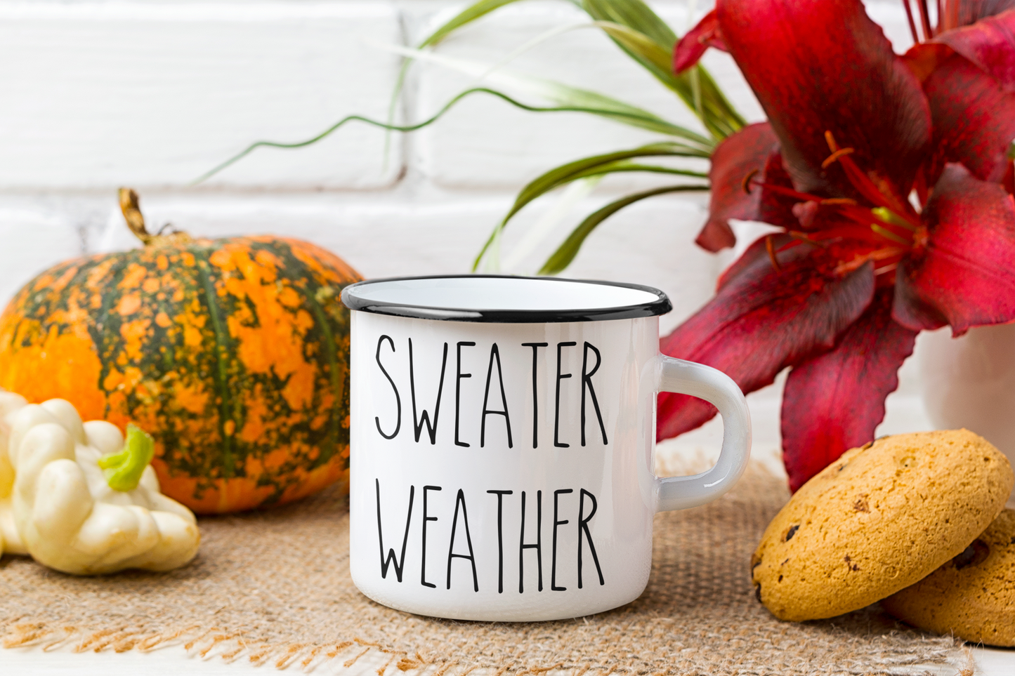 Sweater Weather Enamel Mug