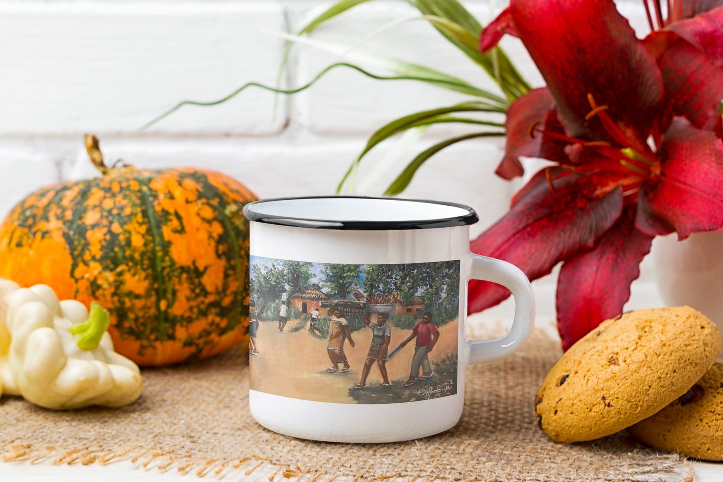 Back From The Farm Art Print Enamel Mug