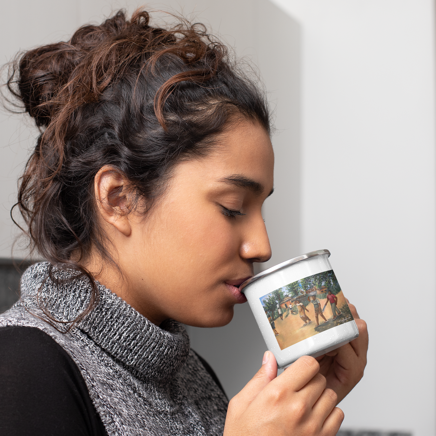 Back From The Farm Art Print Enamel Mug