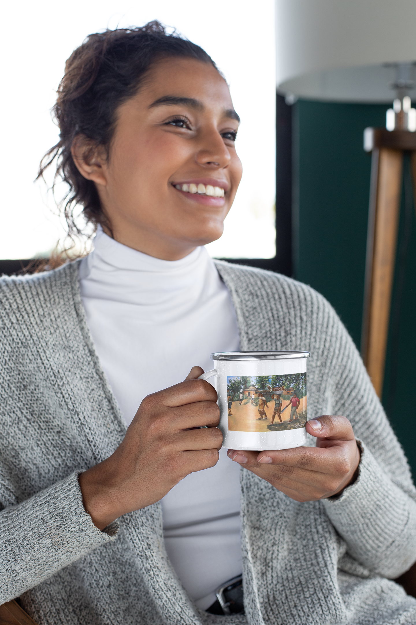 Back From The Farm Art Print Enamel Mug