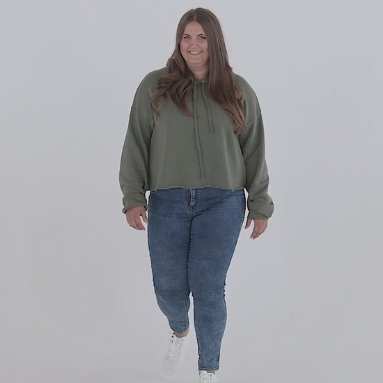 Women's Cropped Hoodie Bella + Canvas 7502.mp4