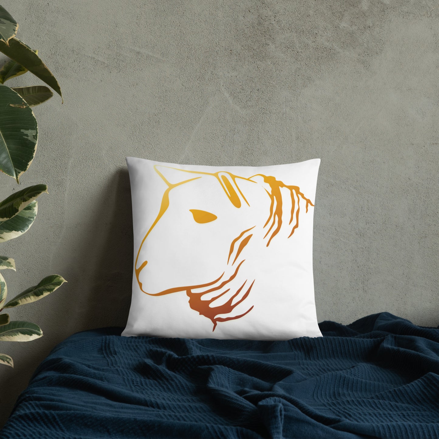 Sheep Head Print Pillow Gold