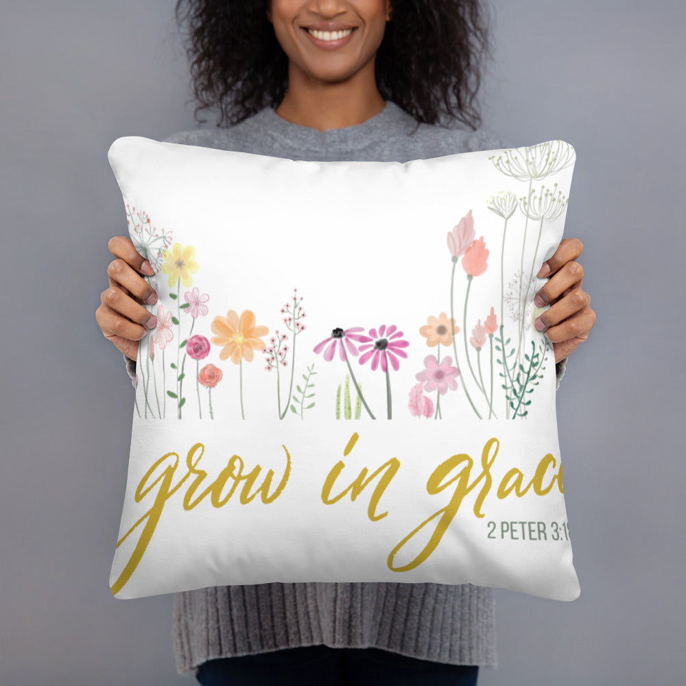 Grow In Grace Pillow