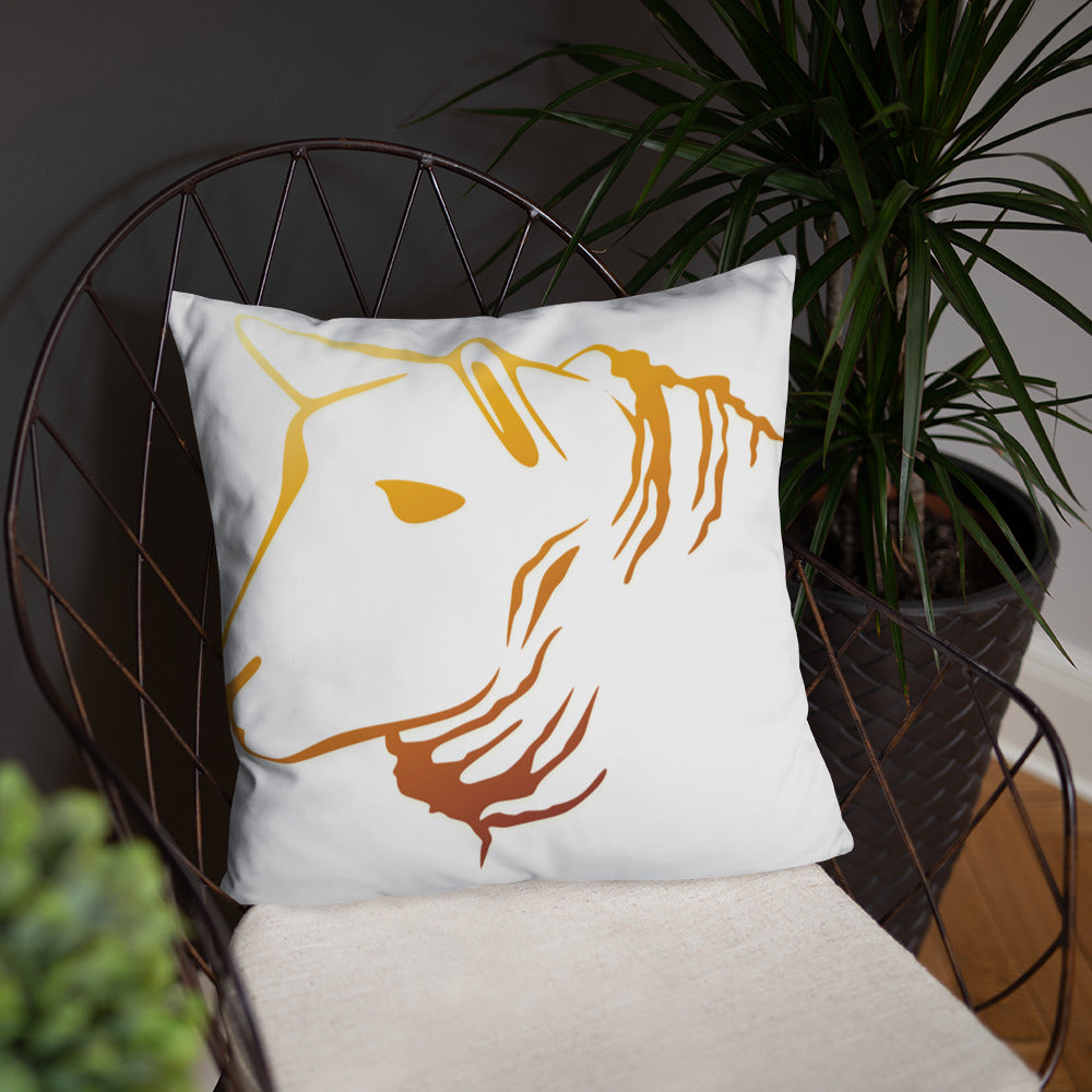 Sheep Head Print Pillow Gold