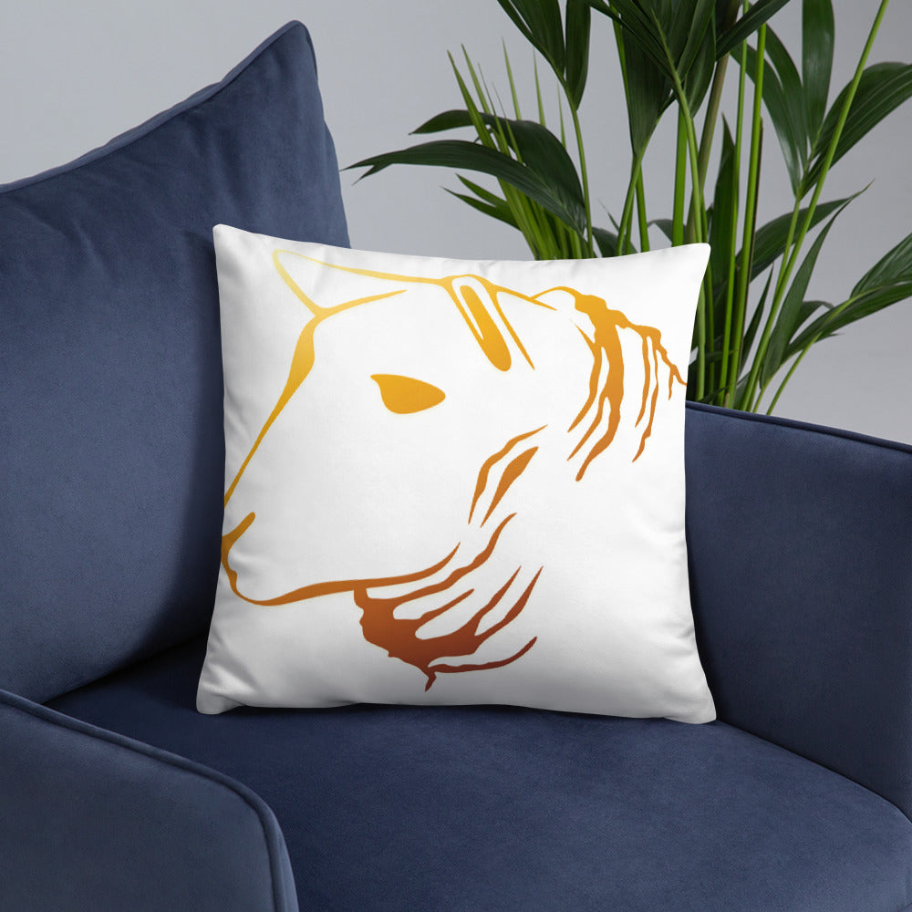 Sheep Head Print Pillow Gold