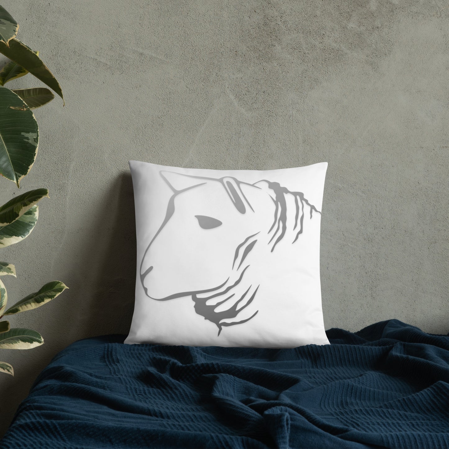 Sheep Head Print Pillow