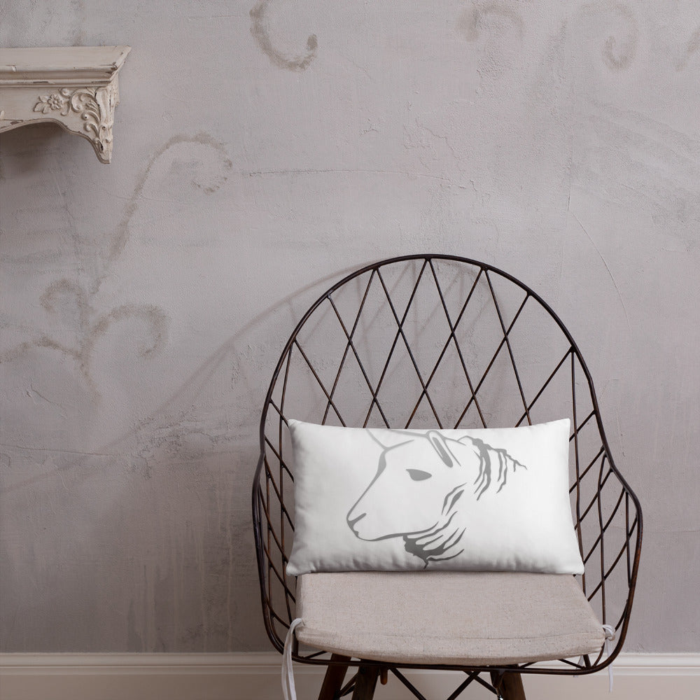 Sheep Head Print Pillow