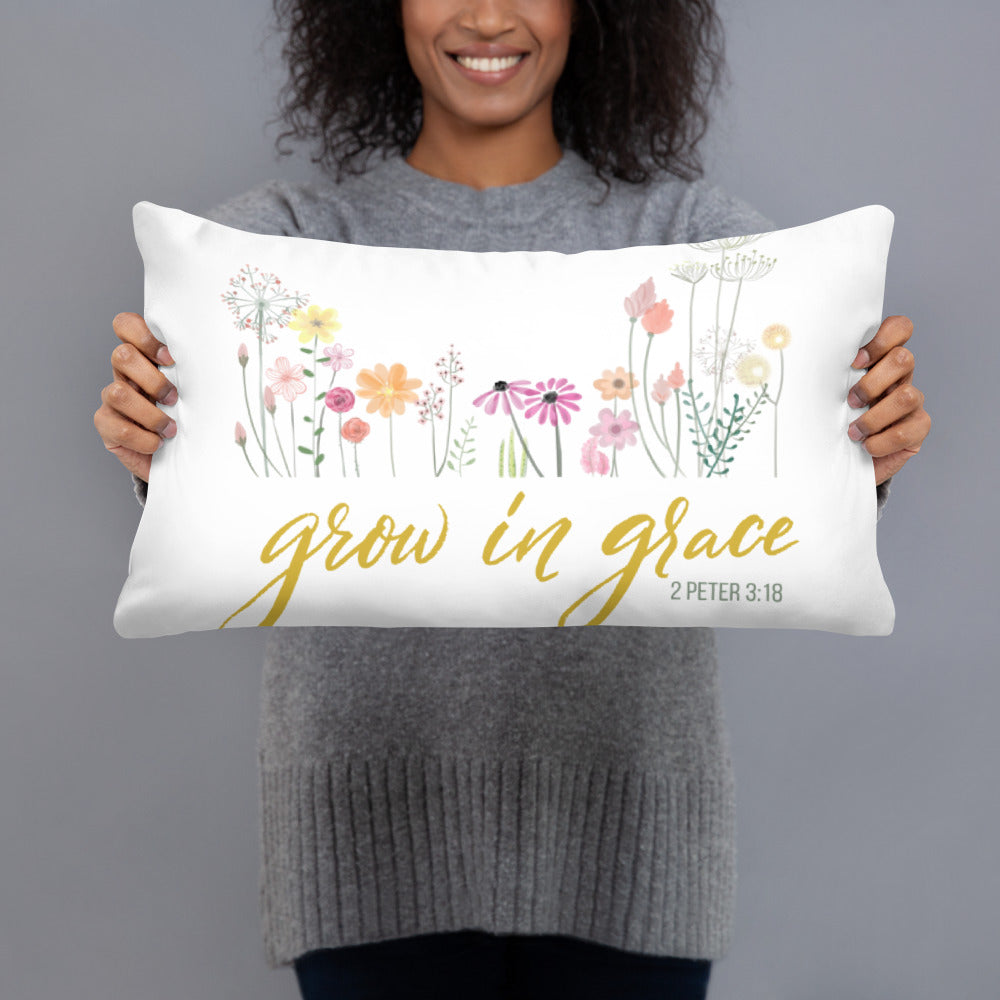 Grow In Grace Pillow