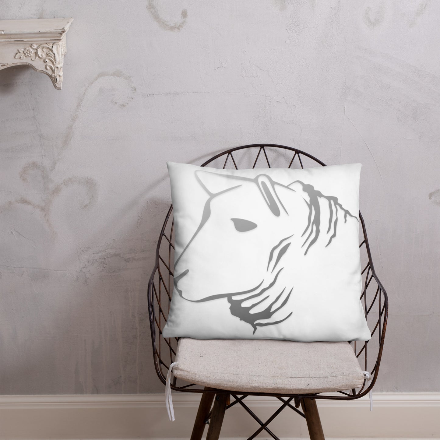 Sheep Head Print Pillow