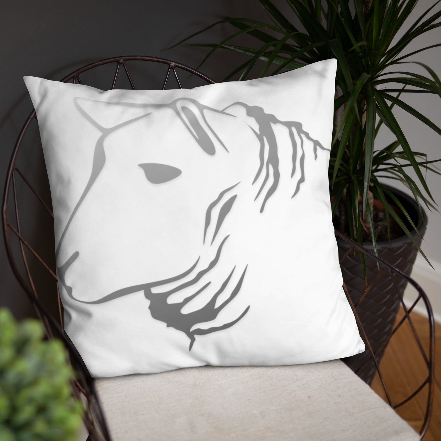 Sheep Head Print Pillow